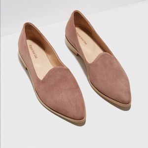 Frank & Oak Marina Suede Loafer in Dusty Pink